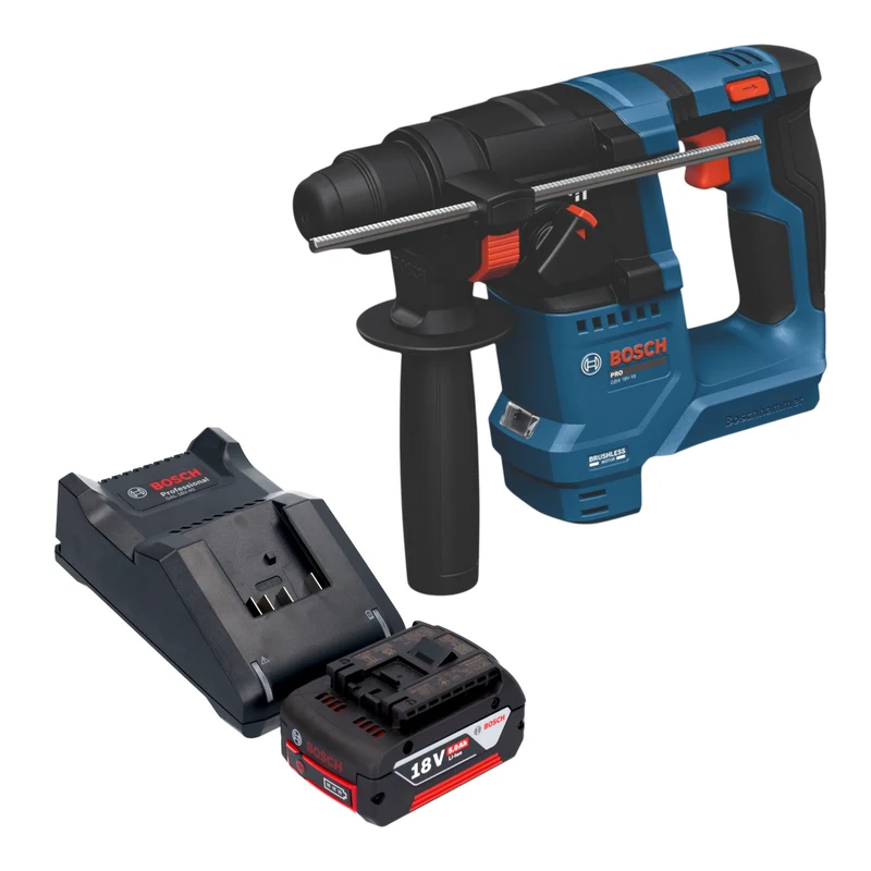 Bosch GBH 18V-18 Professional Akku Bohrhammer 18 V 1,5 J SDS plus Brushless + 1x Akku 5,0 Ah + Ladegerät