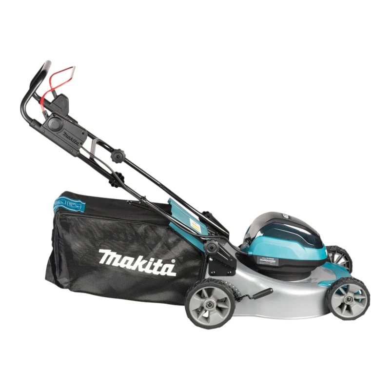 Makita DLM 466 PT2 Akku Rasenmäher 36 V ( 2x 18 V ) 46 cm Brushless + 2x Akku 5,0 Ah + Ladegerät