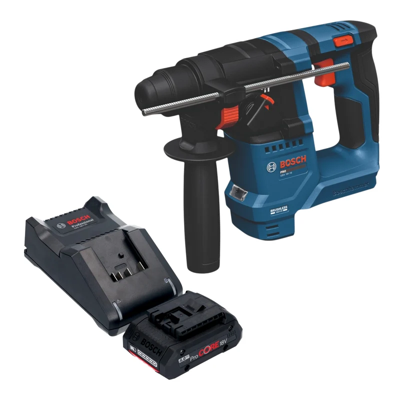 Bosch GBH 18V-18 Professional Akku Bohrhammer 18 V 1,5 J SDS plus Brushless + 1x ProCORE Akku 4,0 Ah + Ladegerät