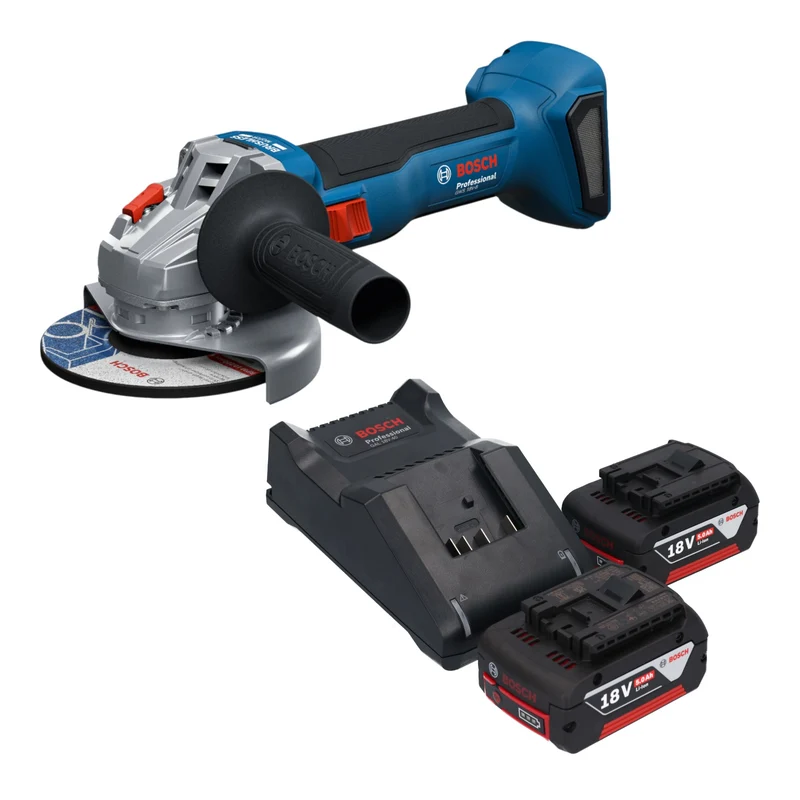 Bosch GWS 18V-8 Professional Akku Winkelschleifer 18 V 125 mm Brushless + 2x Akku 5,0 Ah + Ladegerät