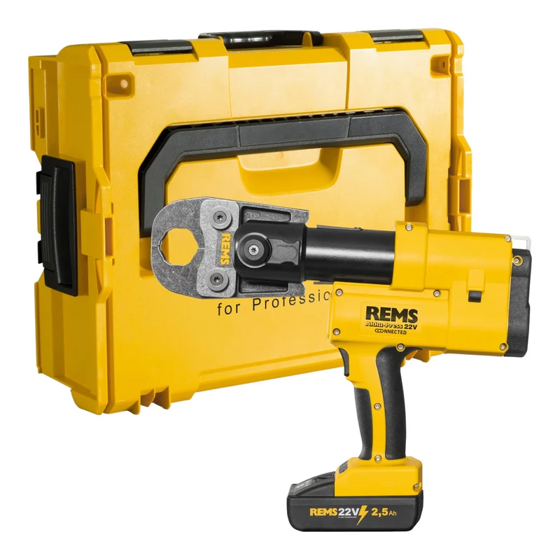 REMS 22V Connected Basic-Pack Akku Radialpresse 22 V 32 kN ( 576015 R220 ) Brushless + 1x Akku 2,5 Ah + Ladegerät + L-Boxx