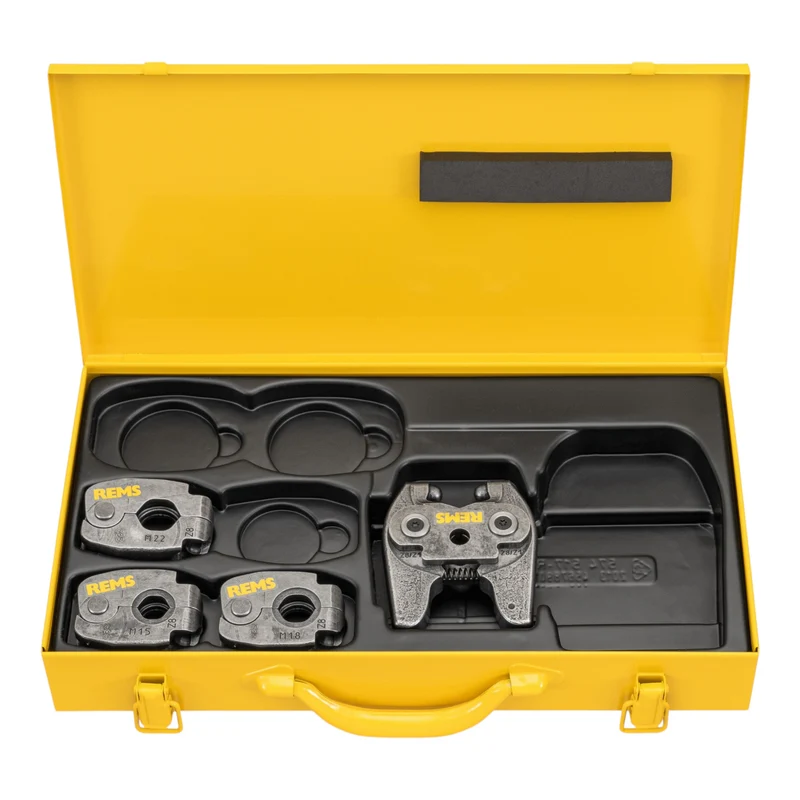 REMS S Set M 15+18+22 Mini Z8 Pressring Set 4 tlg. im Stahlblechkasten ( 574614 R )