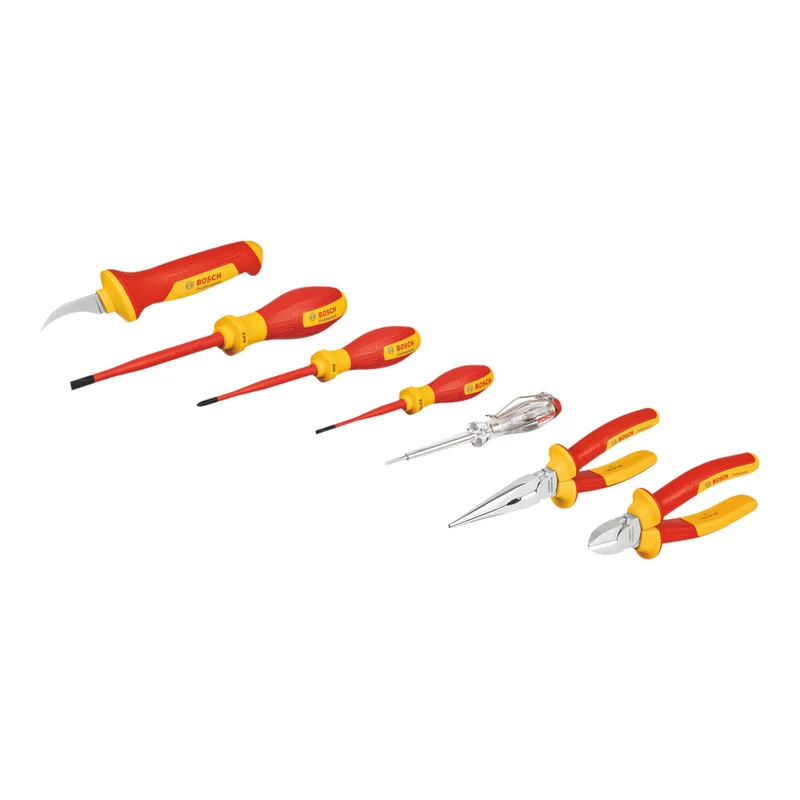 Bosch VDE Handwerkzeug Set 7 tlg. ( 1600A02NG3 ) Schraubendreher / Seitenschneider / Zange