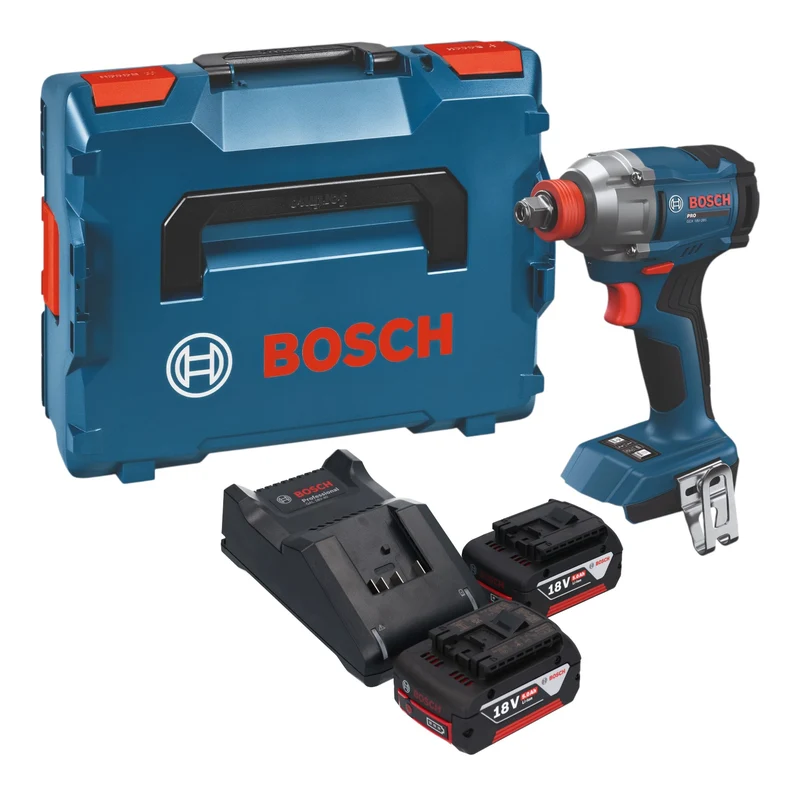 Bosch GDX 18V-285 Professional Akku Drehschlagschrauber 18 V 285 Nm + 2x Akku 5,0 Ah + Ladegerät + L-Boxx