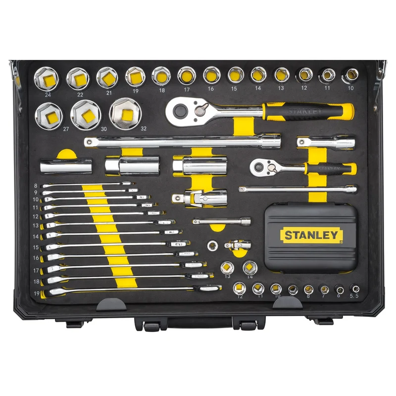 Stanley Handwerkzeug set 142 tlg. + Koffer ( STMT98109-1 ) Zange / Schlüssel / Schneider / Ratsche / Schraubendreher