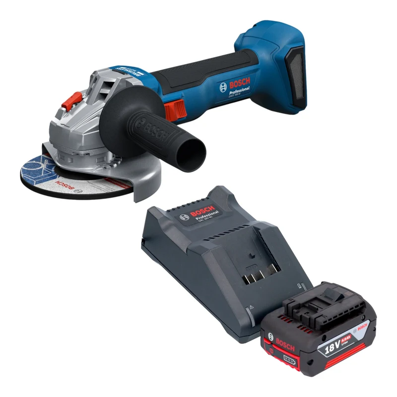 Bosch GWS 18V-8 Professional Akku Winkelschleifer 18 V 125 mm Brushless + 1x Akku 4,0 Ah + Ladegerät