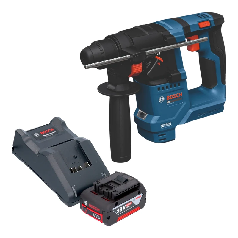 Bosch GBH 18V-18 Professional Akku Bohrhammer 18 V 1,5 J SDS plus Brushless + 1x Akku 4,0 Ah + Ladegerät