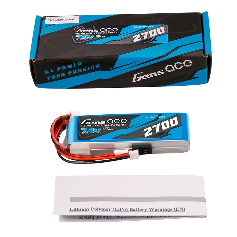Gens Ace 2700mAh 7,4V 2S LiPo-Akku mit Futaba+JST-EHR-Stecker