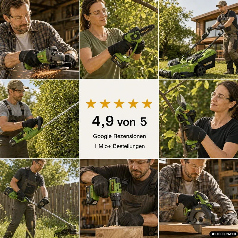 Procraft PCA24bb Akku Handkreissäge 20 V 165 mm Brushless Solo - ohne Akku, ohne Ladegerät