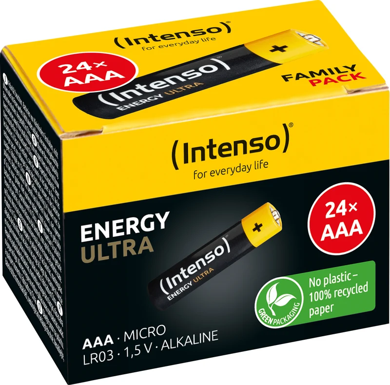 Intenso Batterie Alkaline, Micro, AAA, LR03, 1.5Volt – Energy Ultra (24er Pack)