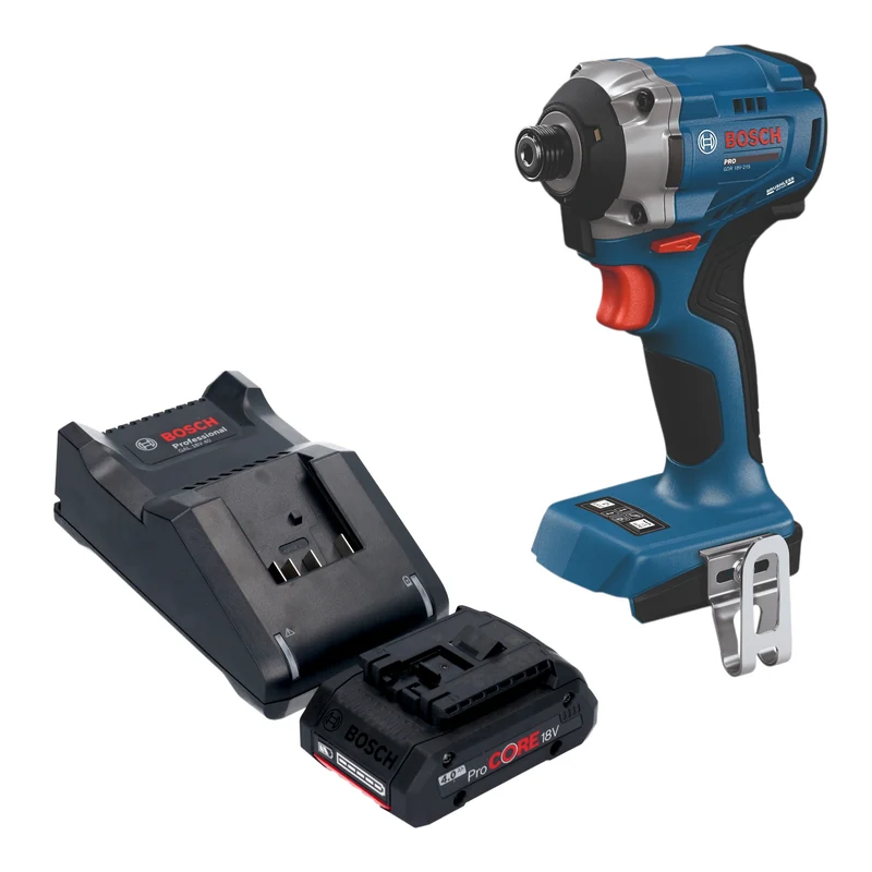 Bosch GDR 18V-215 Professional Akku Drehschlagschrauber 18 V 215 Nm 1/4" Brushless + 1x ProCORE Akku 4,0 Ah + Ladegerät