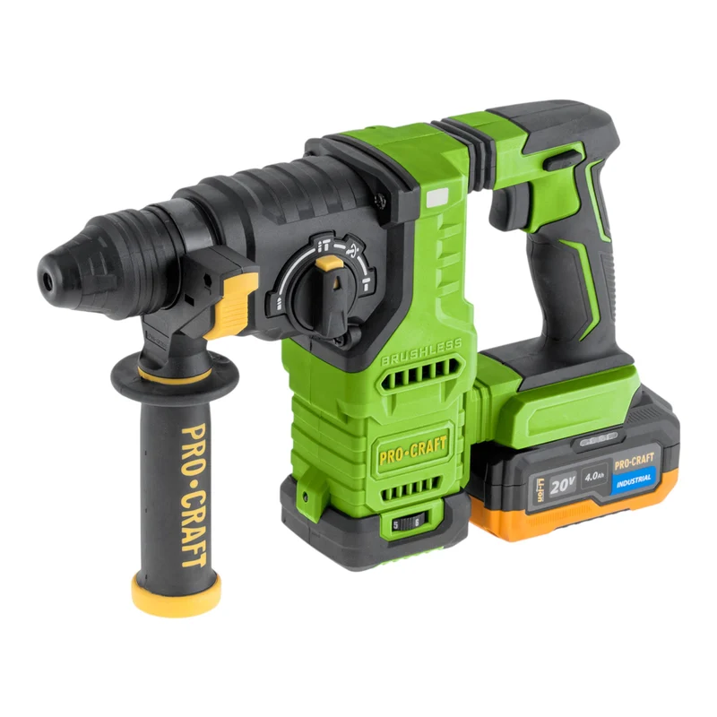 Procraft PHA30-1B Akku Bohrhammer 20 V 2,8 J SDS plus Brushless + 1x Akku 4,0 Ah + Ladegerät