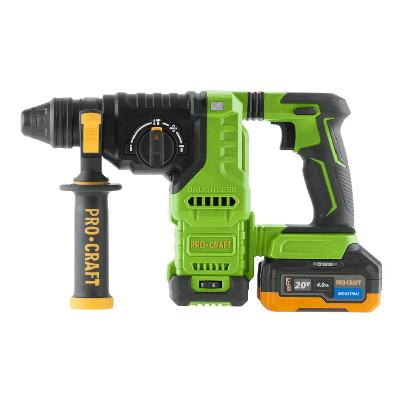 Procraft PHA30-1B Akku Bohrhammer 20 V 2,8 J SDS plus Brushless + 1x Akku 4,0 Ah + Ladegerät