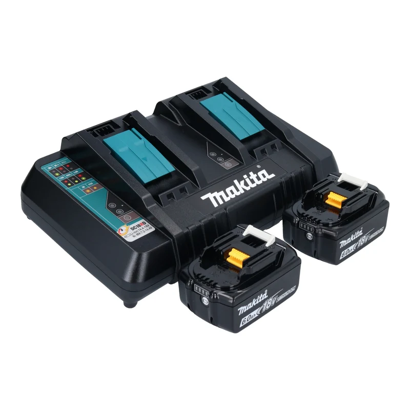 Makita DLM 466 PG2 Akku Rasenmäher 36 V ( 2x 18 V ) 46 cm Brushless + 2x Akku 6,0 Ah + Ladegerät