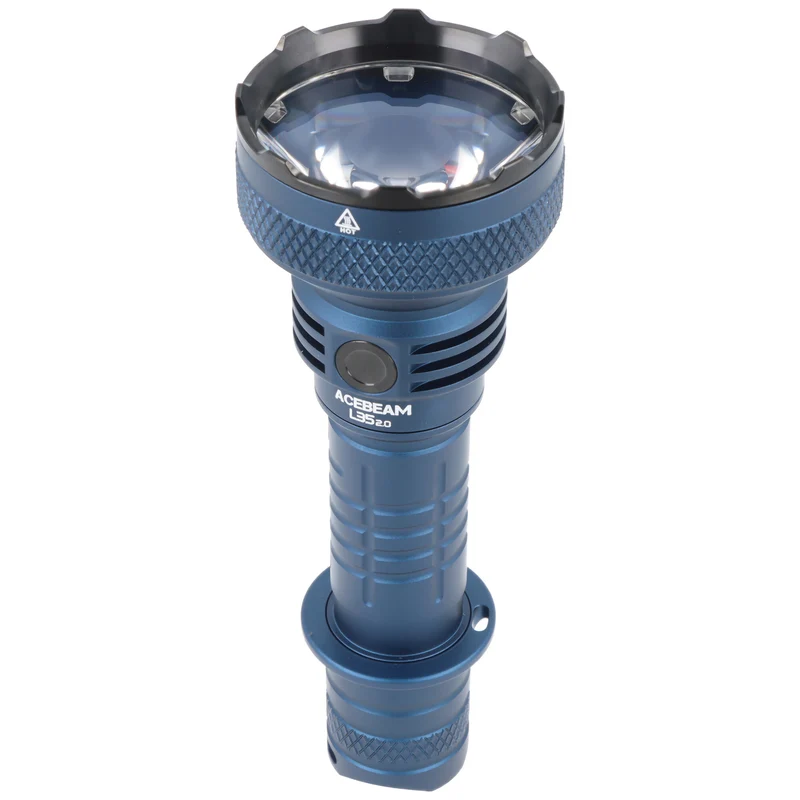 AceBeam L35 2.0 LED-Taschenlampe mit max. 5.000 Lumen und bis zu 650 Meter, blau, ohne Akku, mit Aufbewahrungstasche für Zubehör