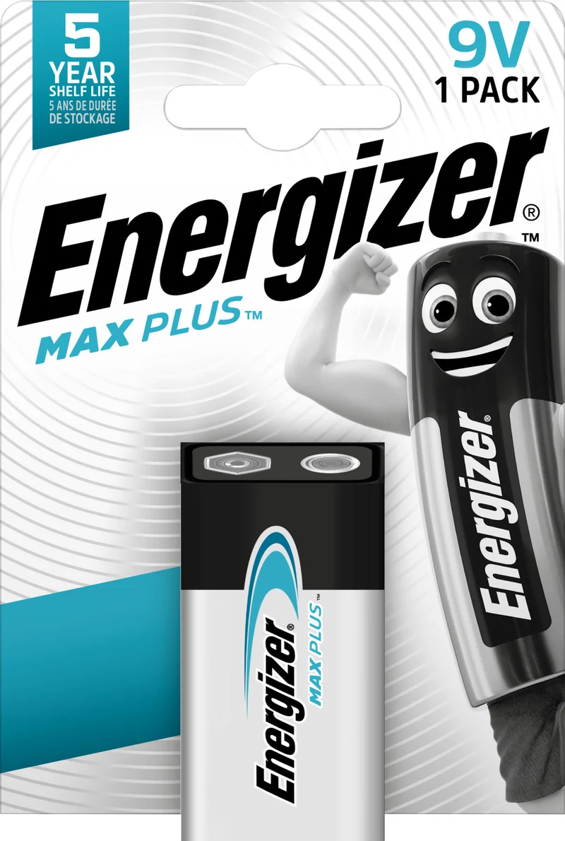 Energizer Batterie Alkaline, E-Block, 6LR61, 9V Max Plus