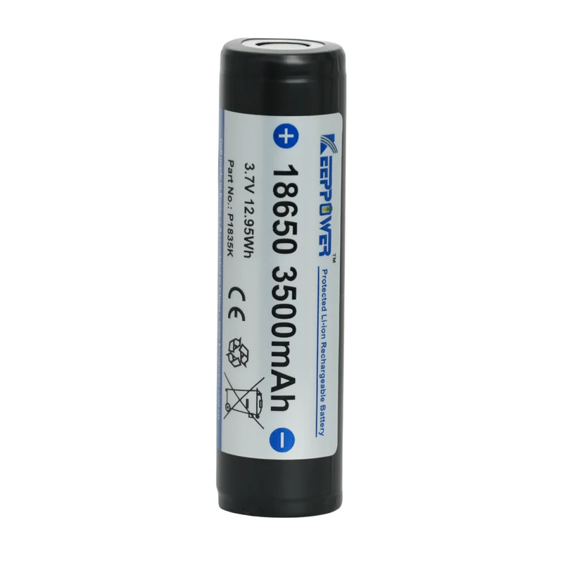 Keeppower 18650 - 3500mAh 3,6V - 3,7V Li-Ion-Akku geschützt (Pluspol flach)