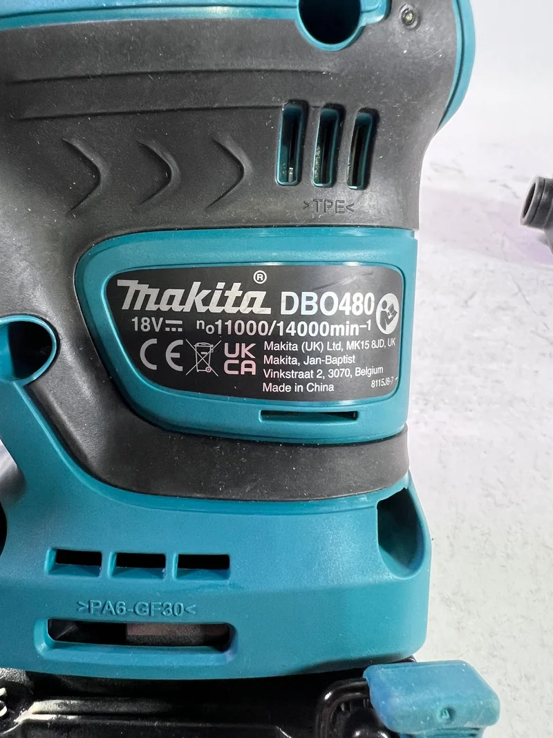 Makita DBO 480 Z Akku Schwingschleifer 18 V 112 x 102 mm Solo - ohne Akku, ohne Ladegerät - Reparaturgerät