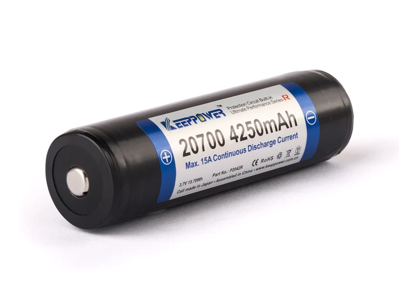 Keeppower 21700/20700 R 15A - 4250mAh 3,6V - 3,7V Li-Ion-Akku PCB geschützt