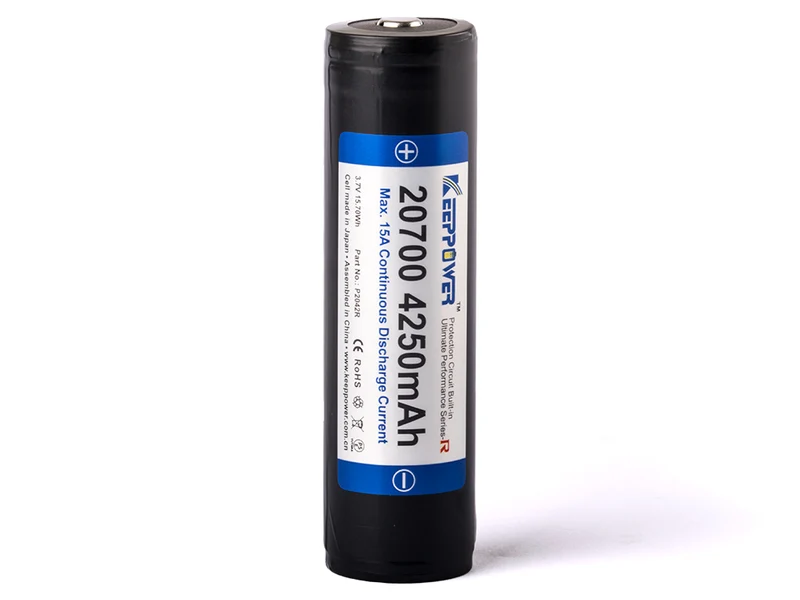 Keeppower 21700/20700 R 15A - 4250mAh 3,6V - 3,7V Li-Ion-Akku PCB geschützt