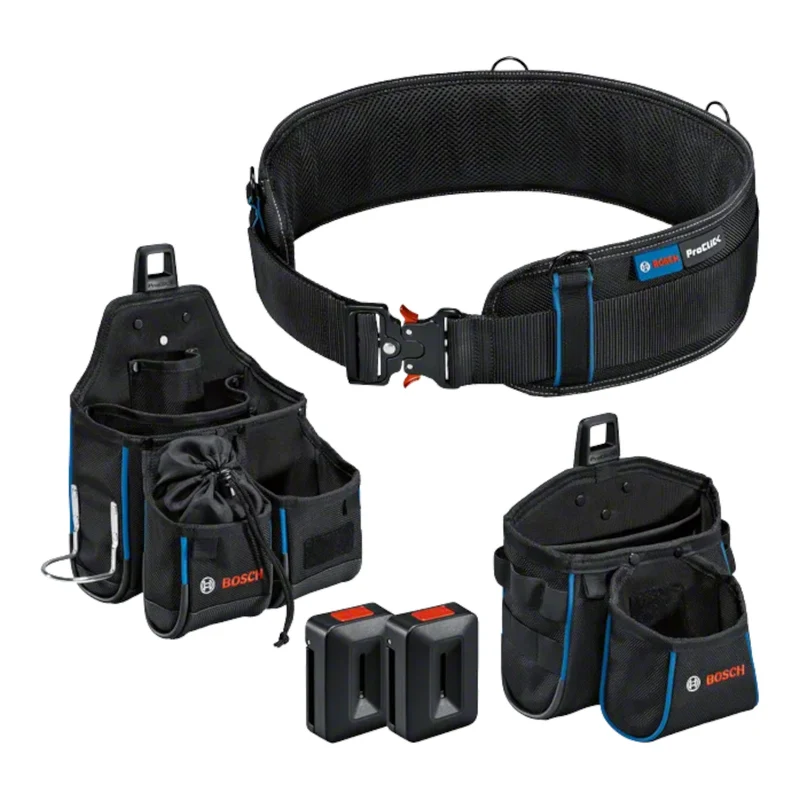 Bosch Werkzeug Set ( 1600A0265P ) mit Gürtel 93 + GWT 4 Werkzeugtasche + GWT 2 Werkzeugtasche + 2x ProClick Holder