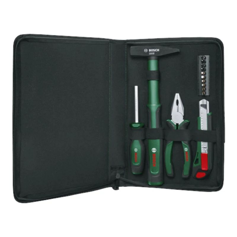 Bosch Easy Starter Handwerkzeug Set 14 teilig ( 1600A02BY3 ) Kombinationszange / Schraubendreher / Cuttermesser / Hammer