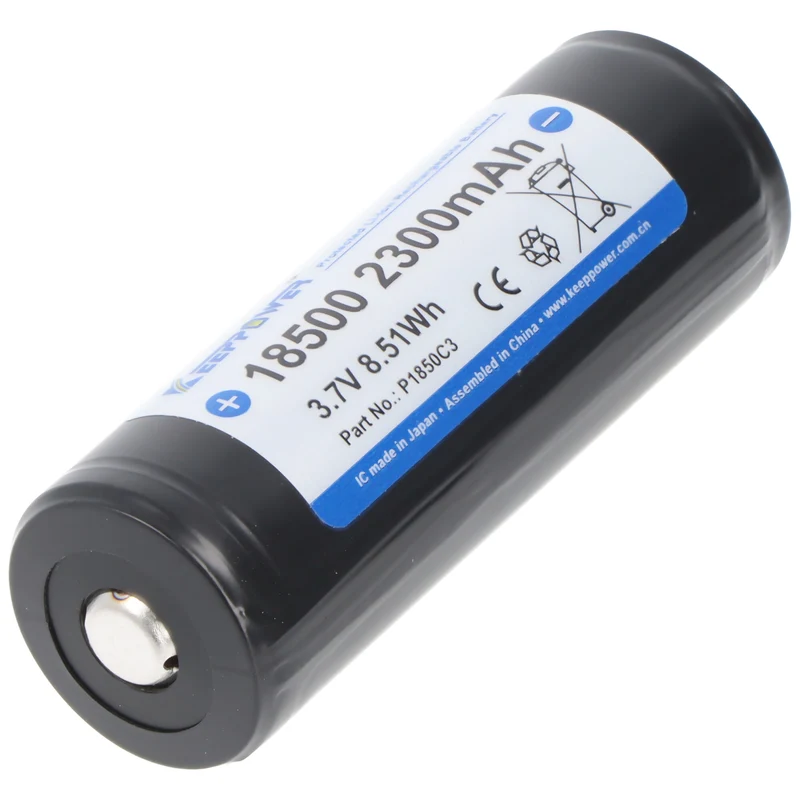 Keeppower 18500 mit 2300mAh 3,6V - 3,7V und integrierte Schutzelektronik P1850C3