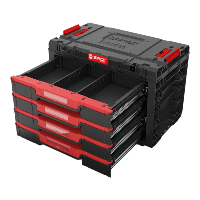 Qbrick System PRIME Drawer 4 Toolbox Basic modularer Werkzeugkasten mit 4 Schubladen 542 x 335 x 369 mm 21,2 l