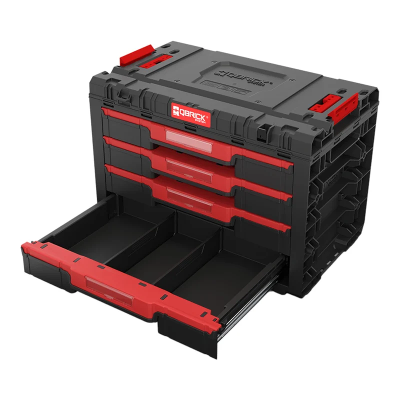 Qbrick System PRIME Drawer 4 Toolbox Basic modularer Werkzeugkasten mit 4 Schubladen 542 x 335 x 369 mm 21,2 l