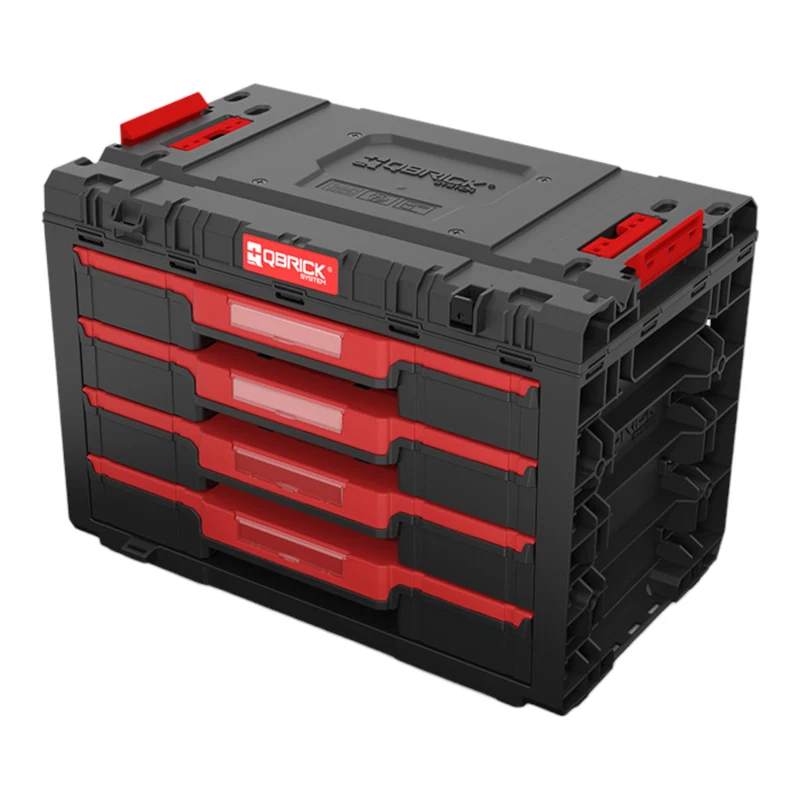 Qbrick System PRIME Drawer 4 Toolbox Basic modularer Werkzeugkasten mit 4 Schubladen 542 x 335 x 369 mm 21,2 l