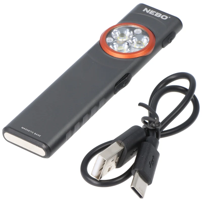 NEBO NEB-FLT-1042-G, die leistungsstarke LED-Taschenlampe mit Magnetfuß & Akku