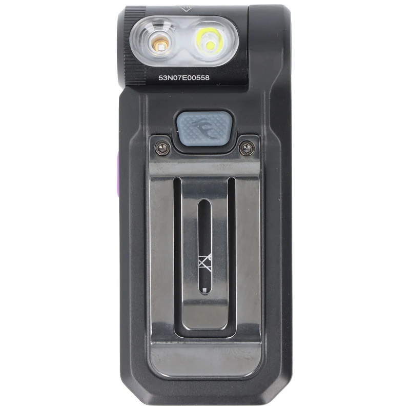 Fenix SW05R-UV LED-Taschenlampe, mit Rotlicht, Clip und Magnet, 200° verstellbarer Lampenkopf, wiederaufladbar