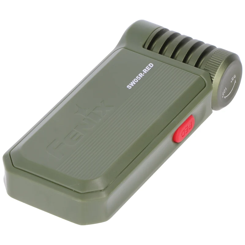 Fenix SW05R-RED LED-Taschenlampe, Grün, mit Rotlicht, Clip und Magnet, 200° verstellbarer Lampenkopf, wiederaufladbar