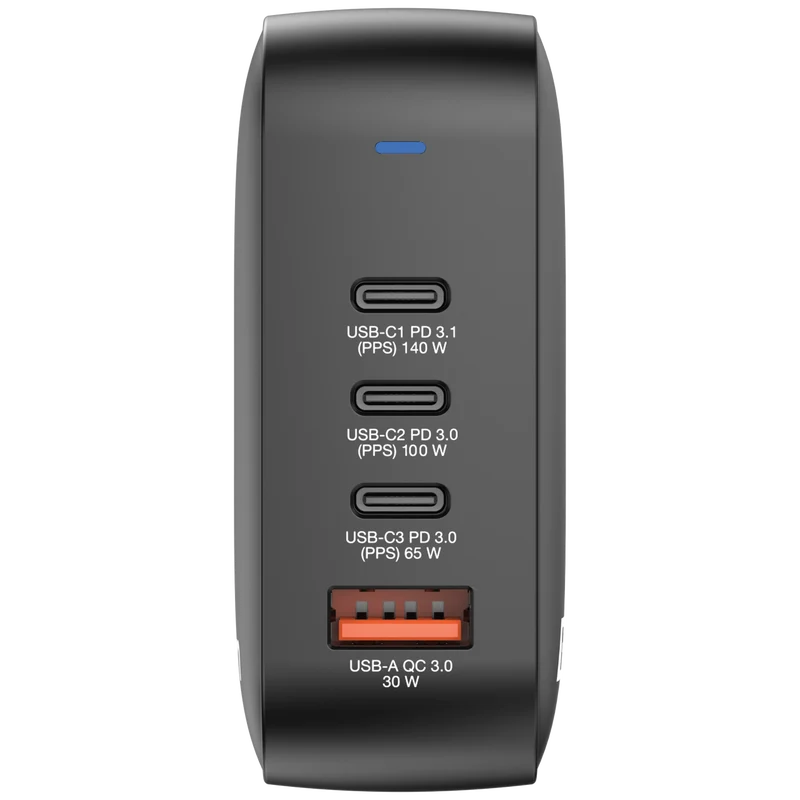 Verbatim Mini-GaN-Ladegerät, 165W, EU/US/UK-Stecker 1x USB-A QC, 4x USB-C PD, 100-250V, Retail