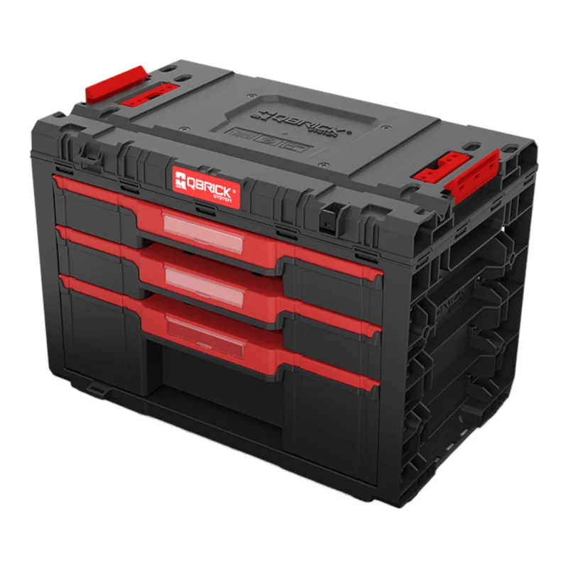 Qbrick System PRIME Drawer 3 Toolbox Basic modularer Werkzeugkasten mit 3 Schubladen 542 x 335 x 369 mm 22,6 l