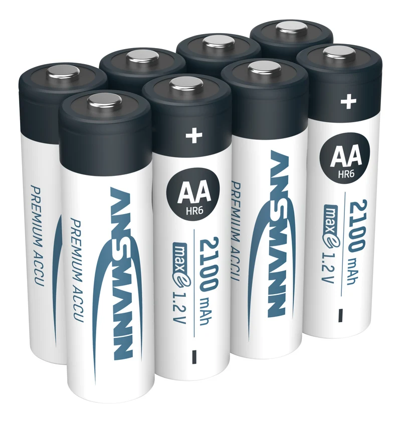 ANSMANN NiMH Akku Mignon AA 2100 mAh maxE 8er Schrumpffolie, ideal für den alltäglichen Gebrauch