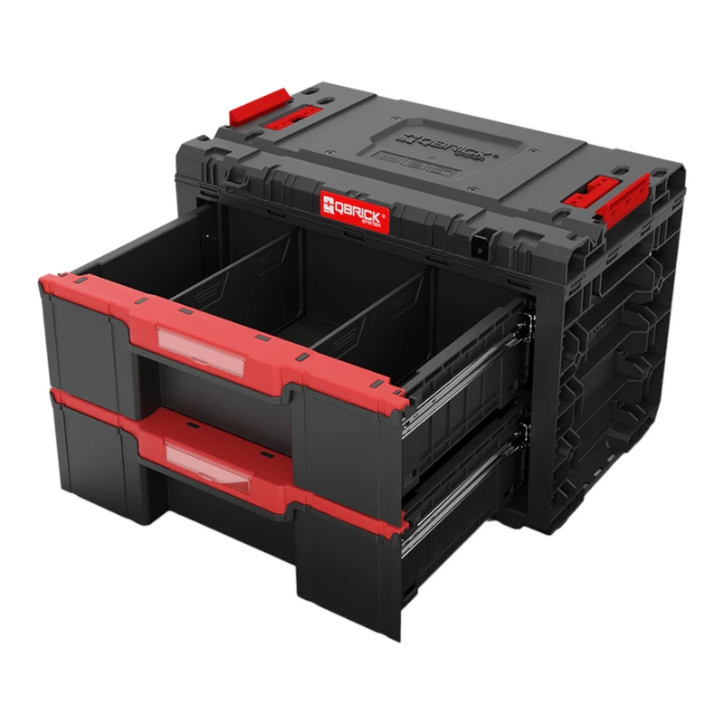 Qbrick System PRIME Drawer 2 Toolbox Basic modularer Werkzeugkasten mit 2 Schubläden 542 x 335 x 369 mm 24 l