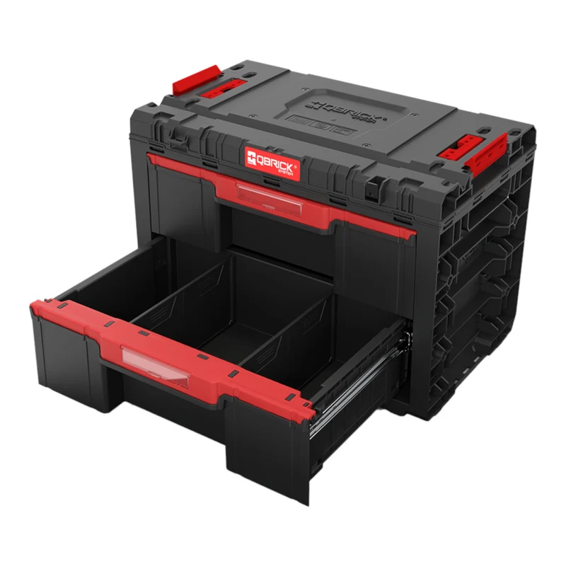 Qbrick System PRIME Drawer 2 Toolbox Basic modularer Werkzeugkasten mit 2 Schubläden 542 x 335 x 369 mm 24 l
