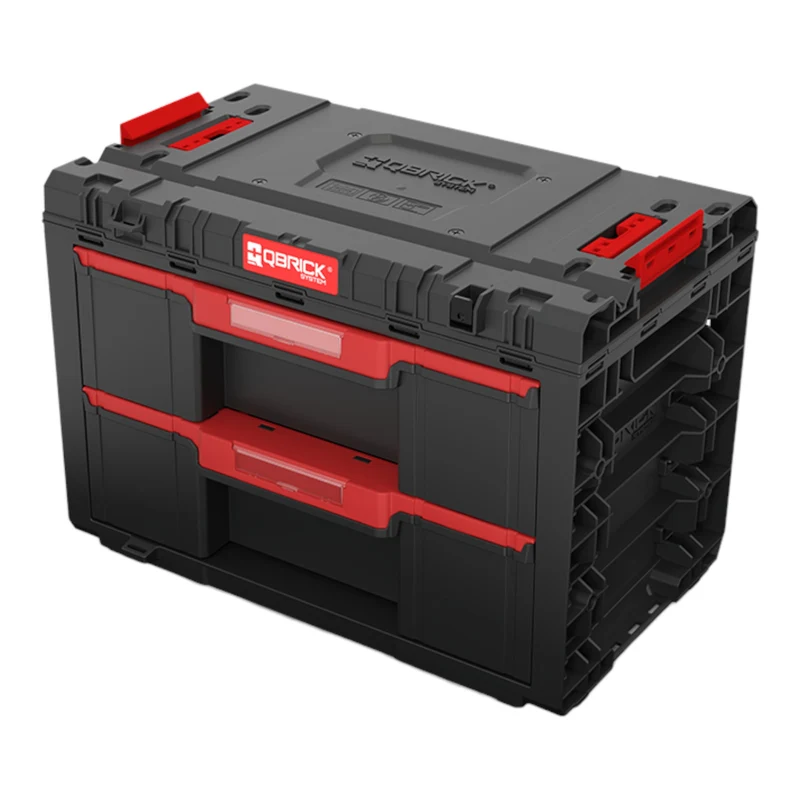 Qbrick System PRIME Drawer 2 Toolbox Basic modularer Werkzeugkasten mit 2 Schubläden 542 x 335 x 369 mm 24 l