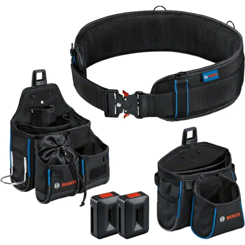 Bosch Werkzeug Set ( 1600A0265R ) mit Gürtel 108 + GWT 4 Werkzeugtasche + GWT 2 Werkzeugtasche + 2x ProClick Holder
