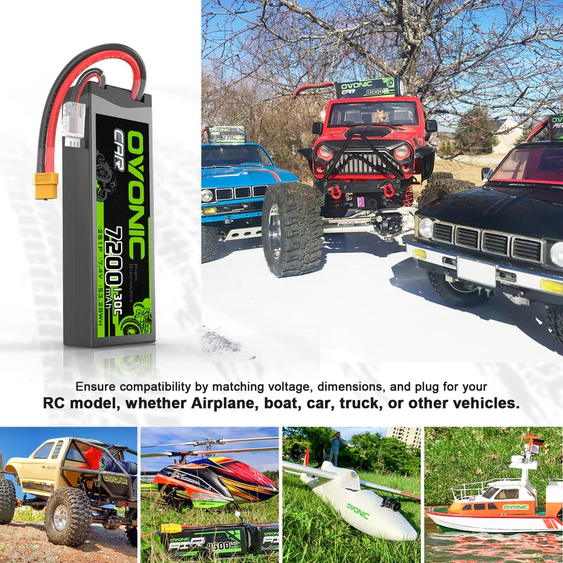 OVONIC CAR 2S 7200mAh Hardcase 7,4V 130C LiPo-Akku mit XT60 auf TRA-Stecker ( 2 St.)