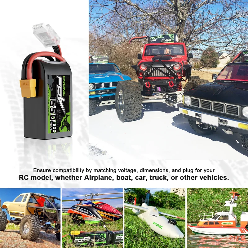 OVONIC FPV 1550mAh 4S 120C 14,8V R-Line Version 3.0 Lipo-Akku mit XT60-Stecker