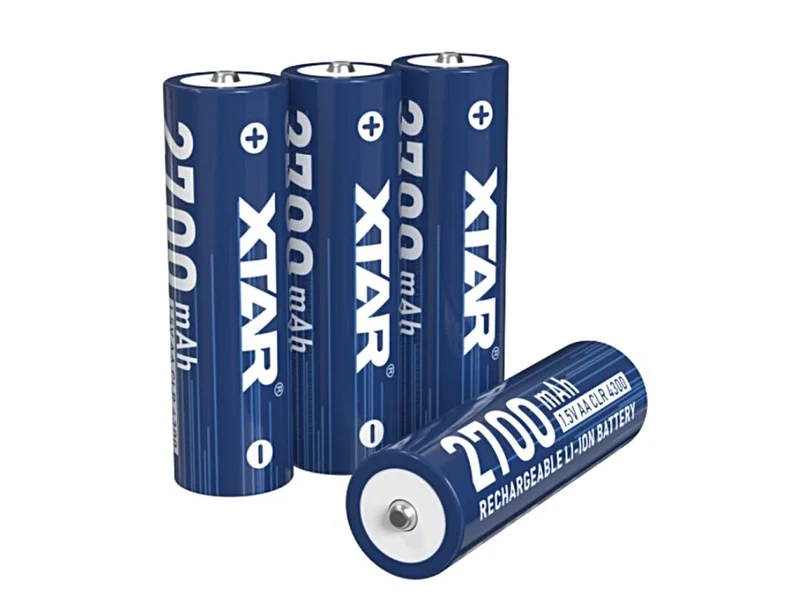 XTAR 1,5V AA CLR 4300 Li-Ion Akku – 4er-Set | 2700 mAh Konstante Spannung & Akkuwechselanzeige