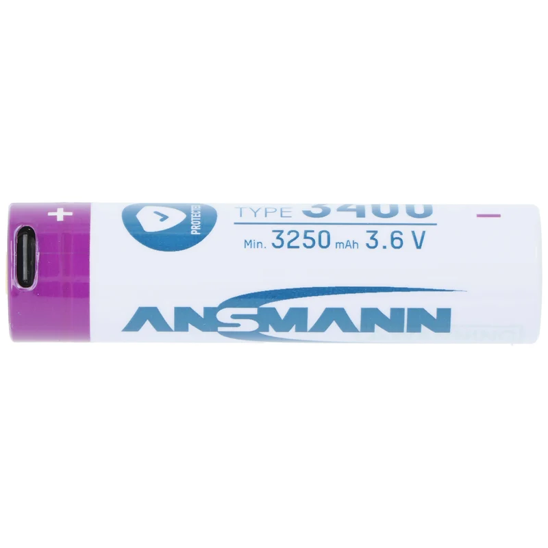 Ansmann Li-Ion 18650 3,6V 3400mAh mit Micro-USB Ladebuchse mit Schutzschaltung