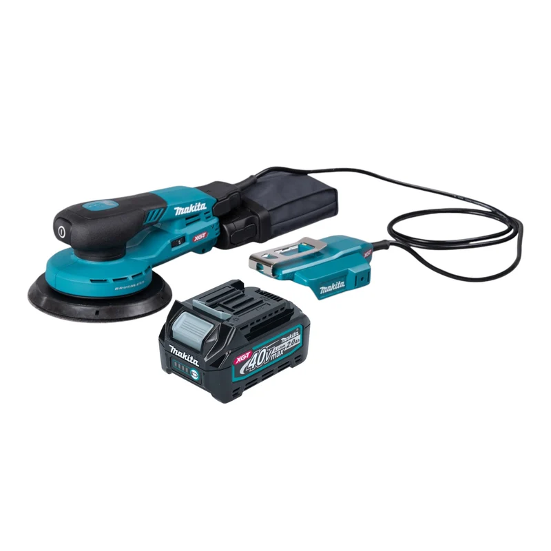Makita BO 004 CGA1 Akku Exzenterschleifer 40 V max. 150 mm 3,0 mm Hub Brushless + 1x Akku 2,0 Ah - ohne Ladegerät
