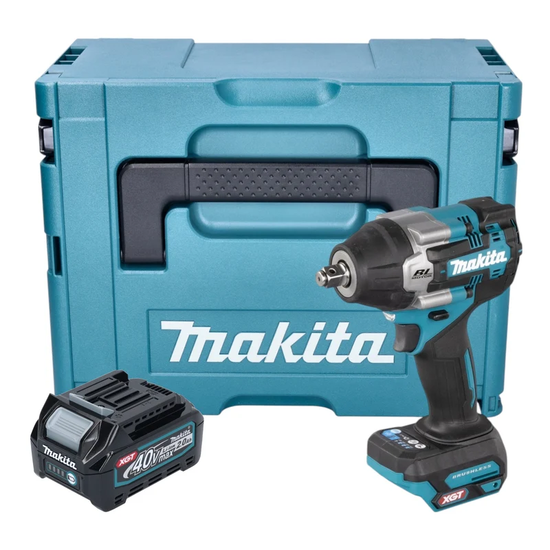 Makita TW 007 GA101 Akku Schlagschrauber 40 V max. 760 Nm 1/2'' Brushless + 1x Akku 2,0 Ah + Makpac - ohne Ladegerät