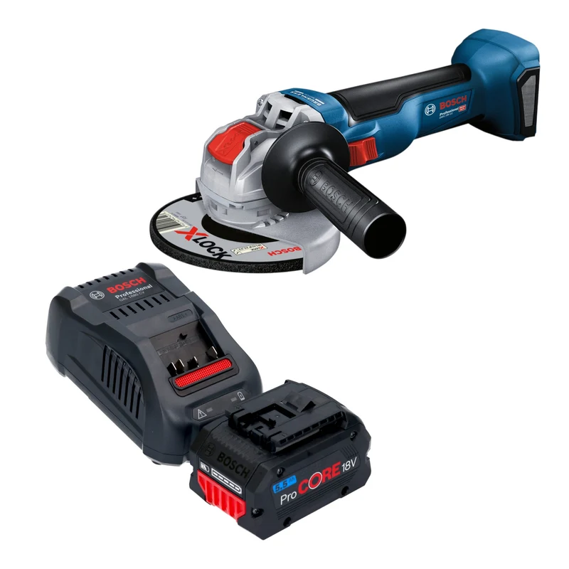 Bosch GWX 18V-10 Akku Winkelschleifer 18 V 125 mm Brushless + 1x ProCORE Akku 5,5 Ah + Ladegerät