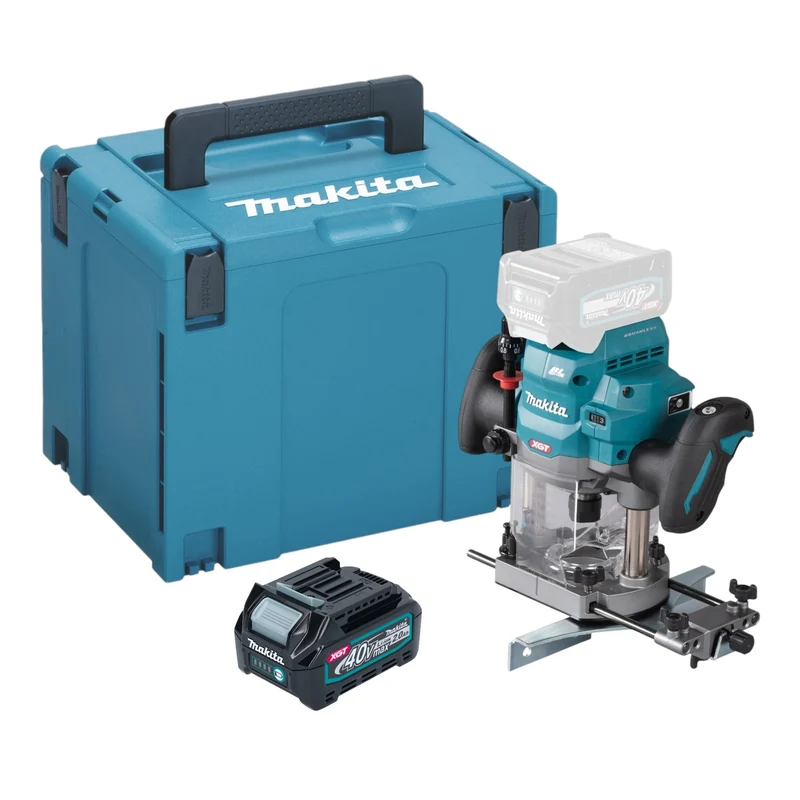 Makita RP 001 GA101 Akku Oberfräse 40 V max. 12 mm Brushless + 1x Akku 2,0 Ah + Makpac - ohne Ladegerät