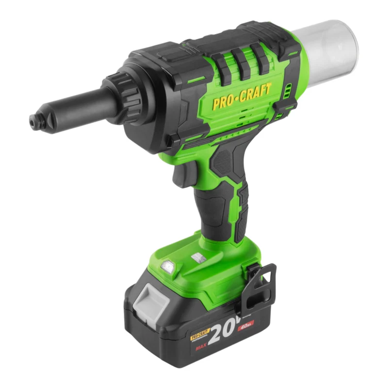 Procraft PRG20 Akku Blindnietpistole 20 V 10 kN 2,4 - 6 mm Brushless + 2x Akku 4,0 Ah + Ladegerät + Koffer
