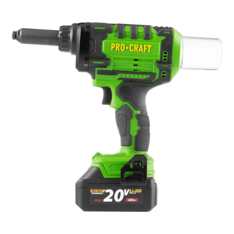 Procraft PRG20 Akku Blindnietpistole 20 V 10 kN 2,4 - 6 mm Brushless + 2x Akku 4,0 Ah + Ladegerät + Koffer